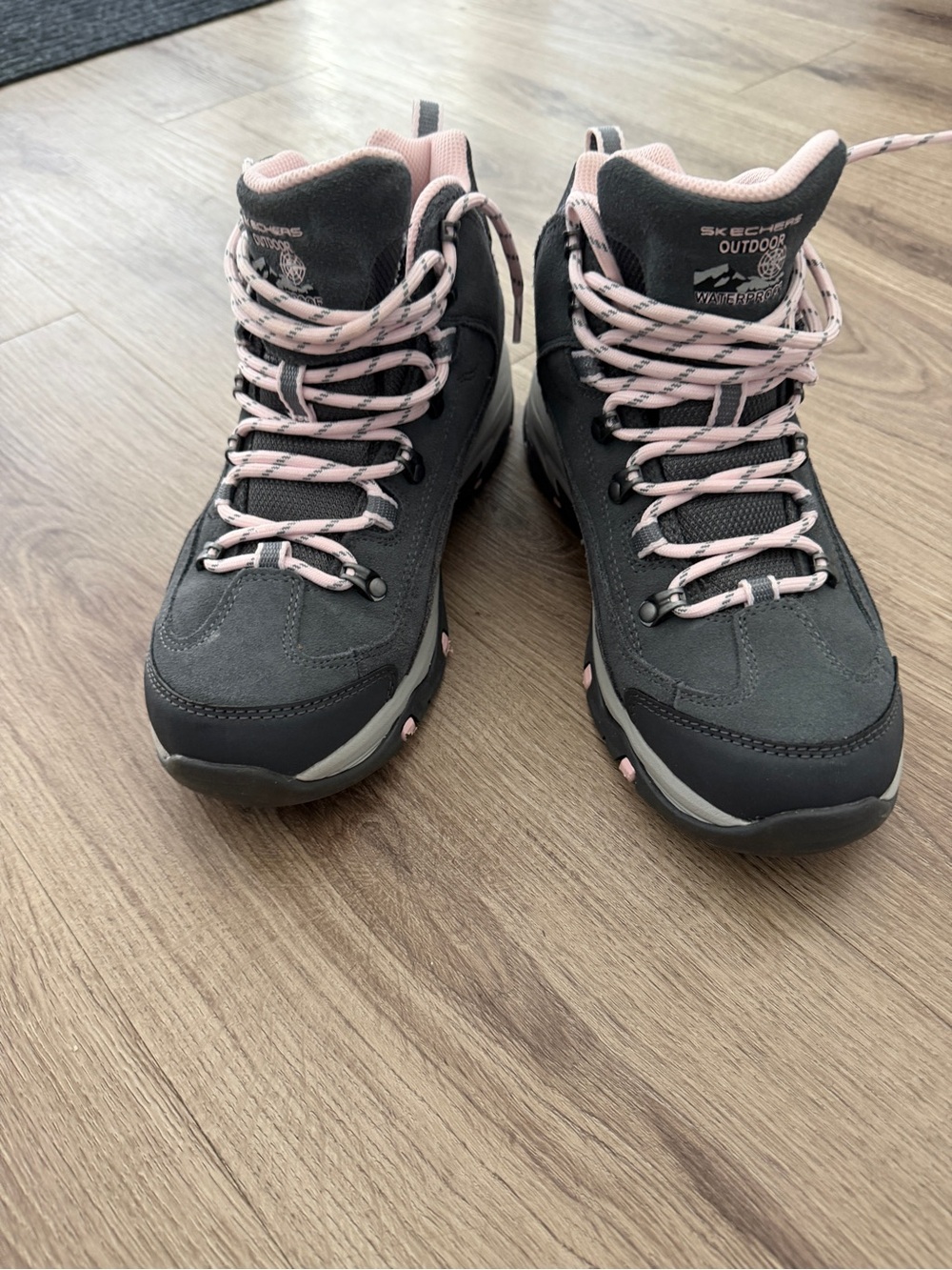 Skechers Women's Gray and Pink Waterproof Winter Hiking Boots